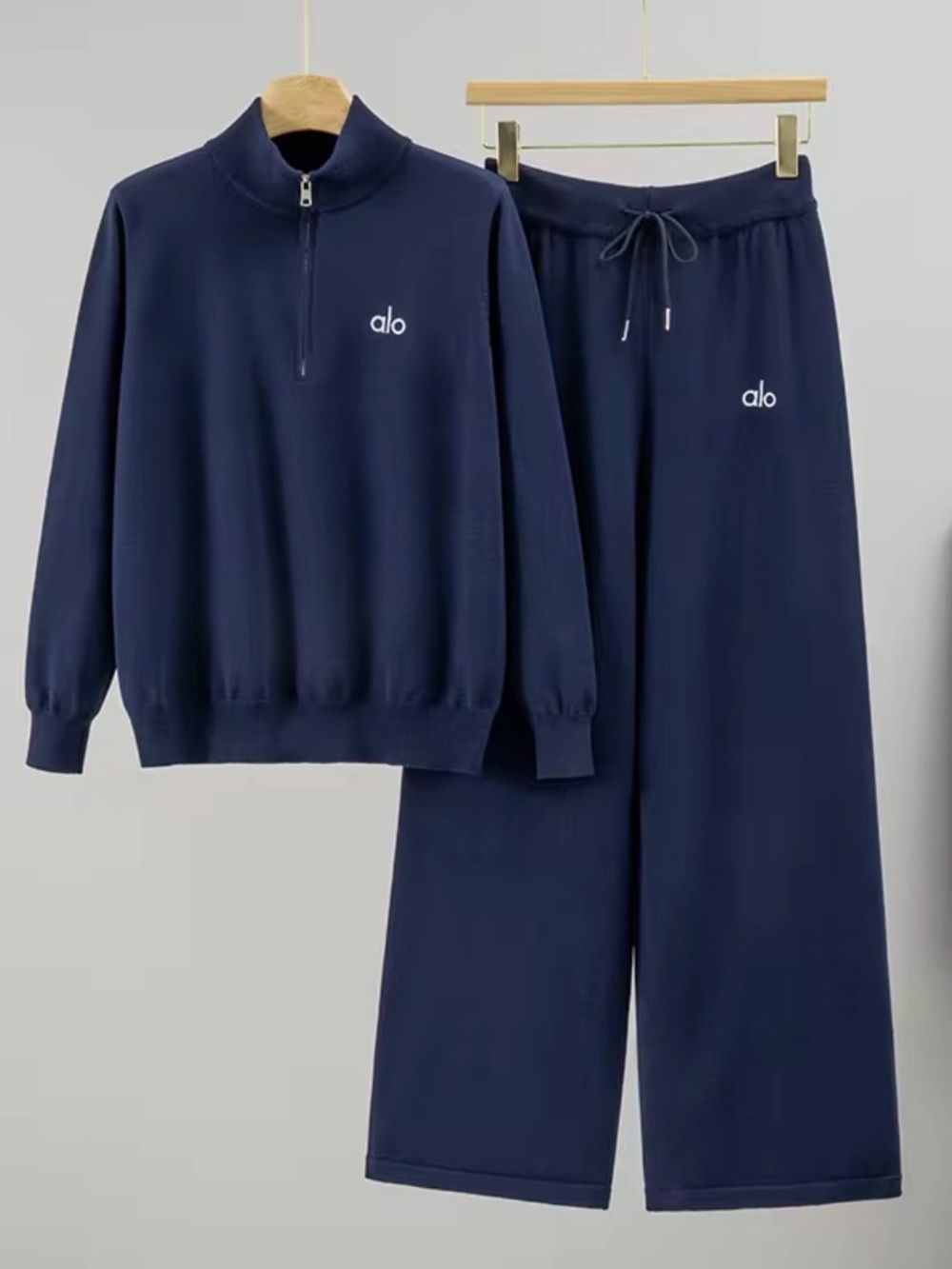 ALO Inspired Half-Zip Pajama Set with Drawstring Pants